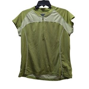 Novara Cycling Jersey Womens XL Green 1/4 Zip Short Sleeve Rear Pockets